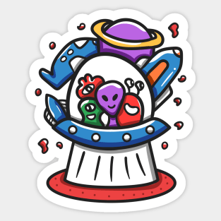 Alien Monster Doodle Sticker